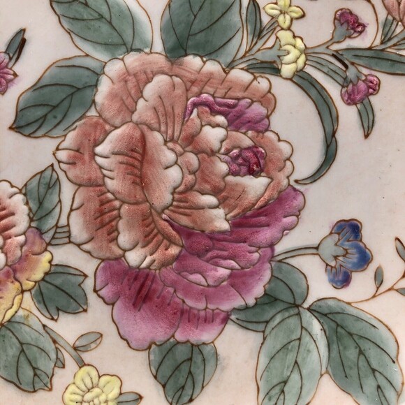 Decorative Plates Vintage FLOWERS Roses Made in China Porcelain Round 10 inch - Picture 4 of 7